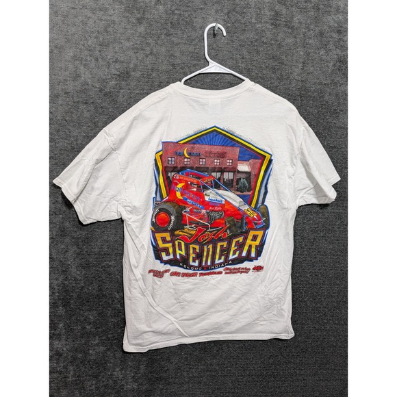 Gildan Other - Gildan Josh Spencer Racing T-Shirt Mens XL White Sprint Car Kokomo Indiana Tee